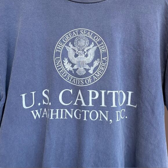 Tipsy U.S. Capitol Tee | Faded Navy Cotton | Size L | Vintage - Picture 3 of 4